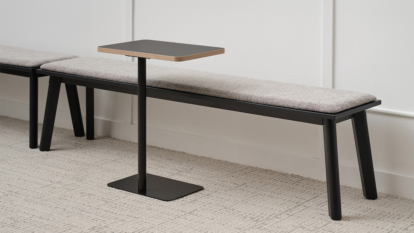 Ligouri Bench with Universal Laptop Table against wall