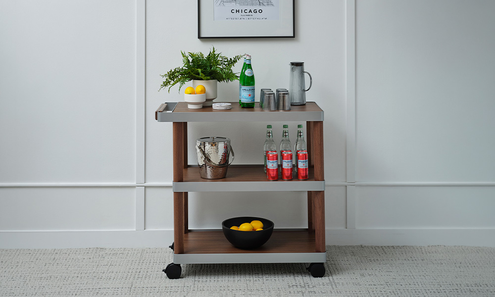 Ligouri Beverage Cart against wall
