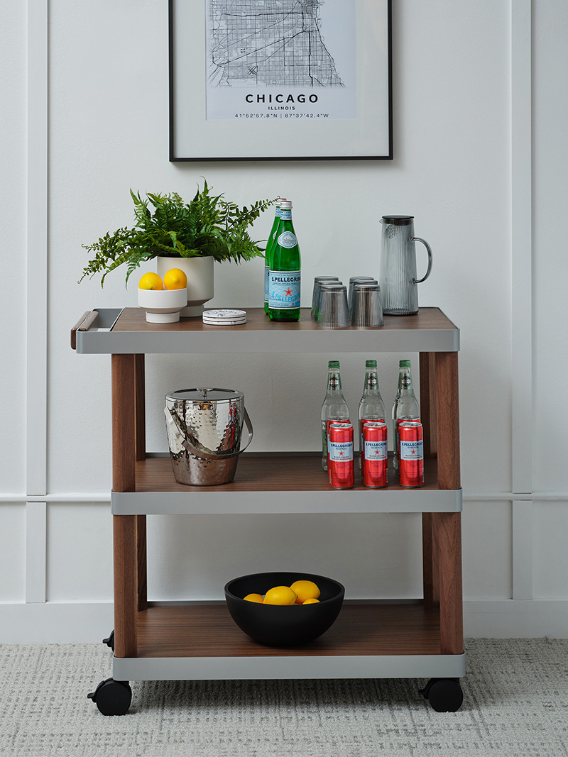 Ligouri Beverage Cart against wall