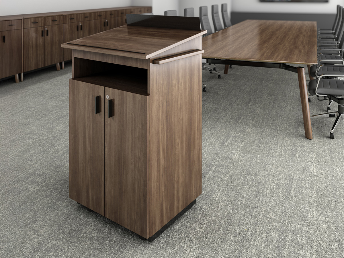 Ligouri lectern in boardroom environment.
