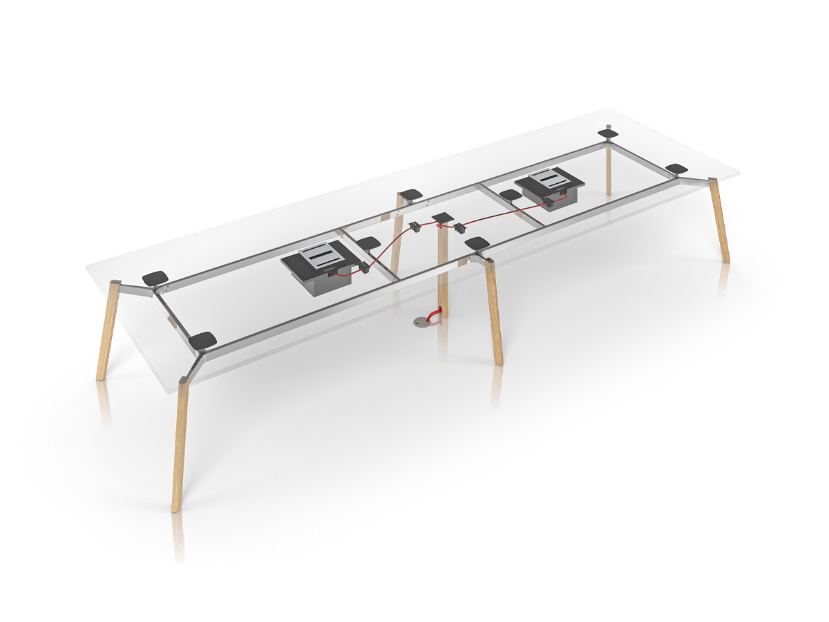 Ligouri conference table cable routing diagram.