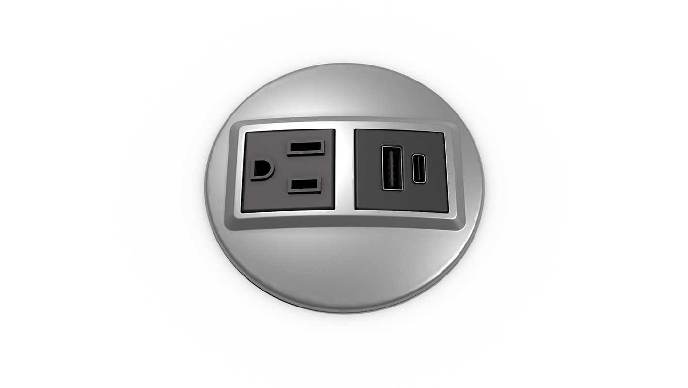 Node power unit with USB support on white background.