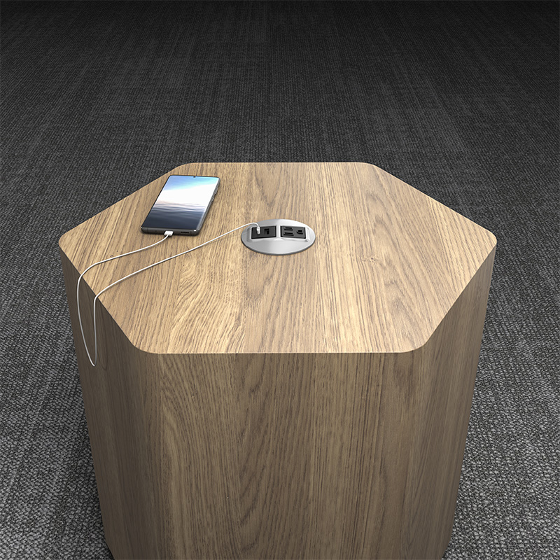 Node power unit featured in hexagonal Oh Hey! table.