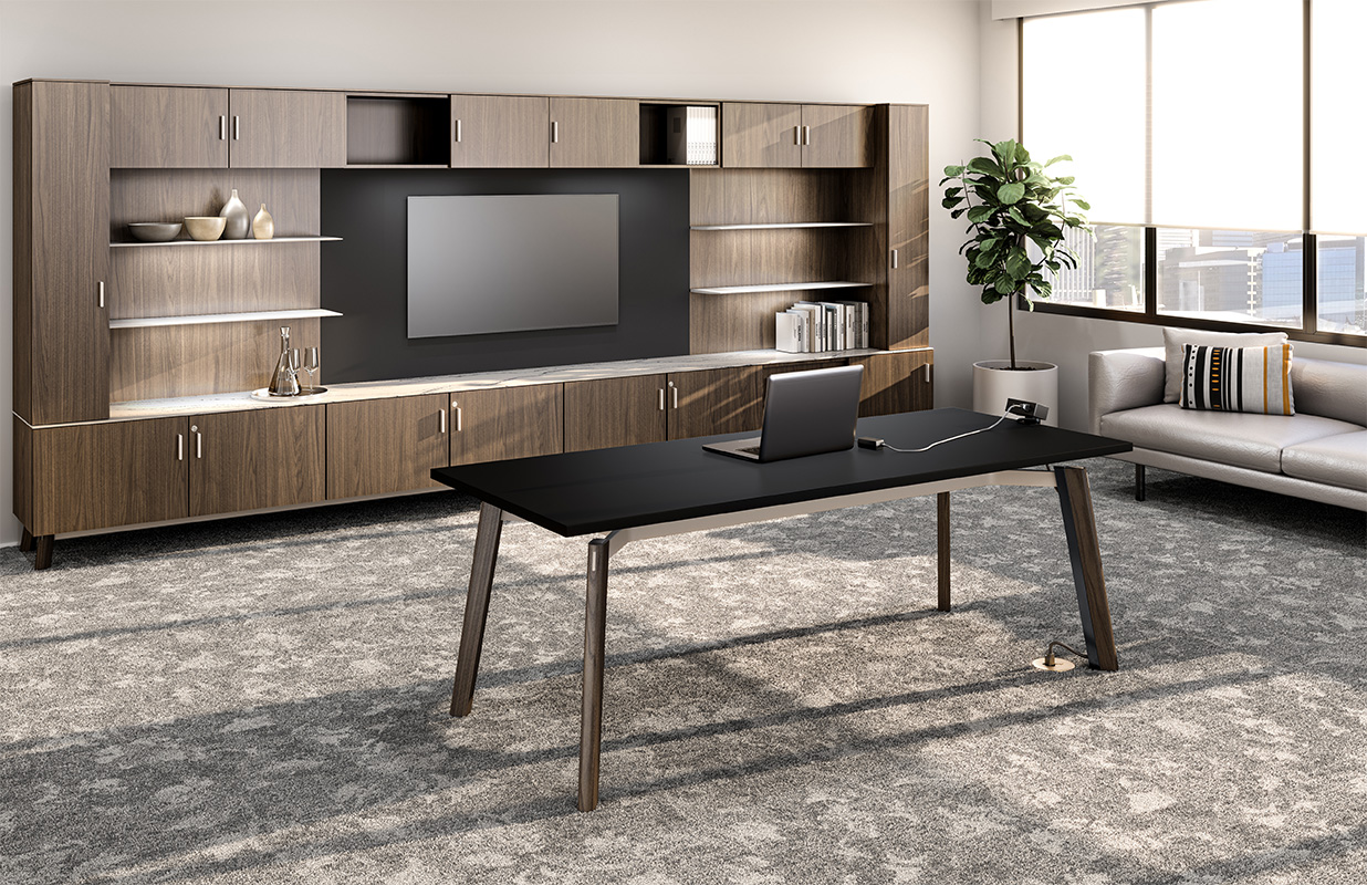 Ligouri Private Office with freestanding desk in executive office suite.