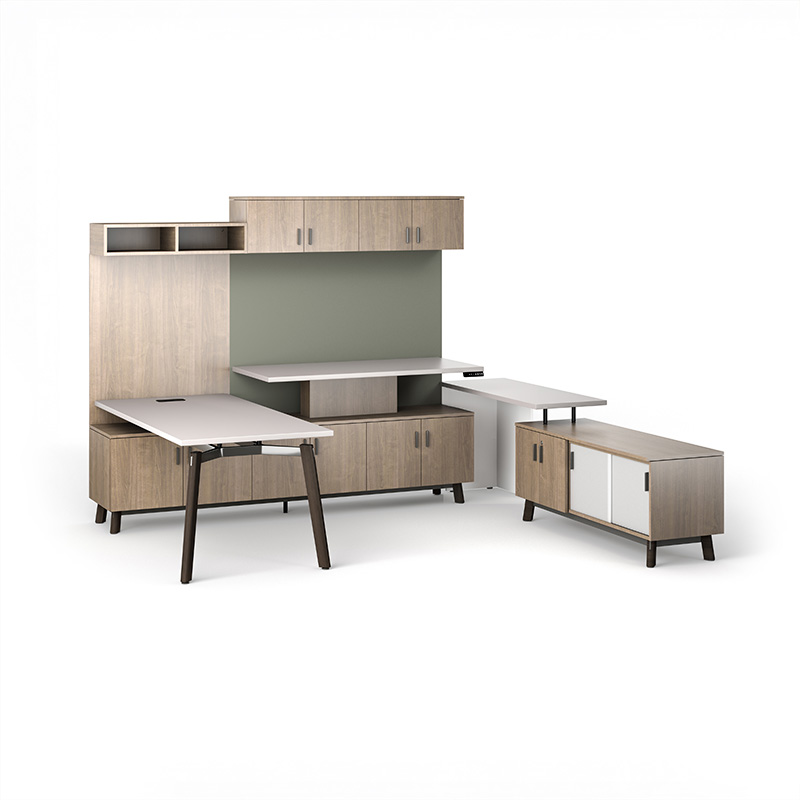 Ligouri Private Office with height-adjustable return and credenza layering shell.