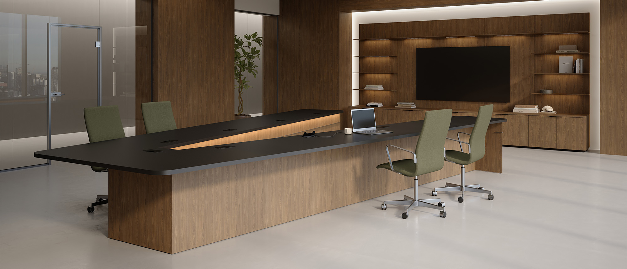 VOU table in a conference room. 