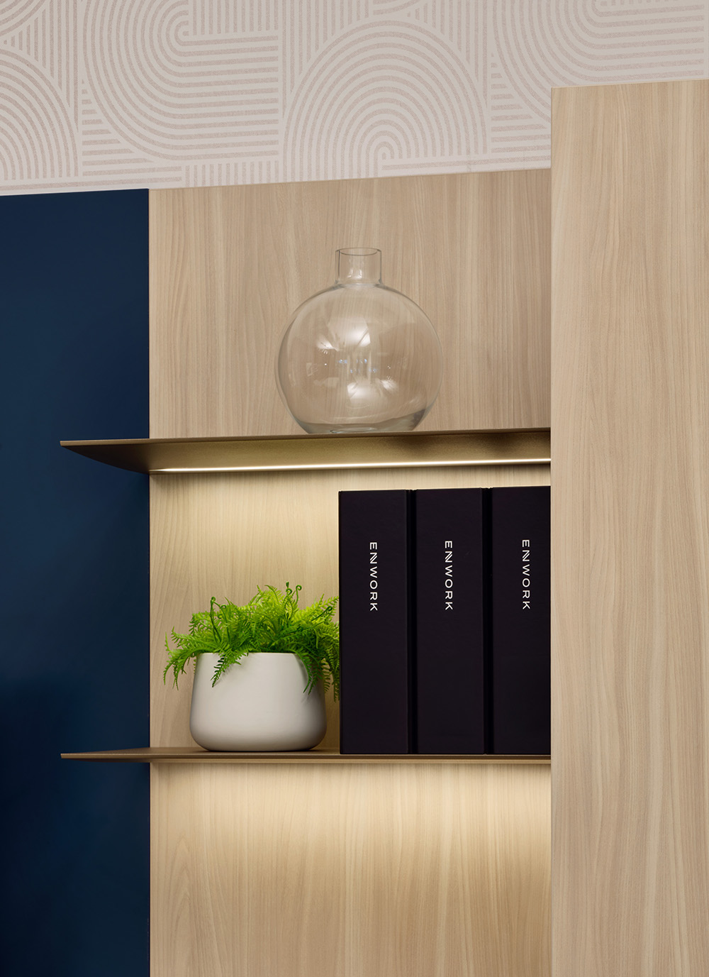 Affinity shelves with bronze paint. 