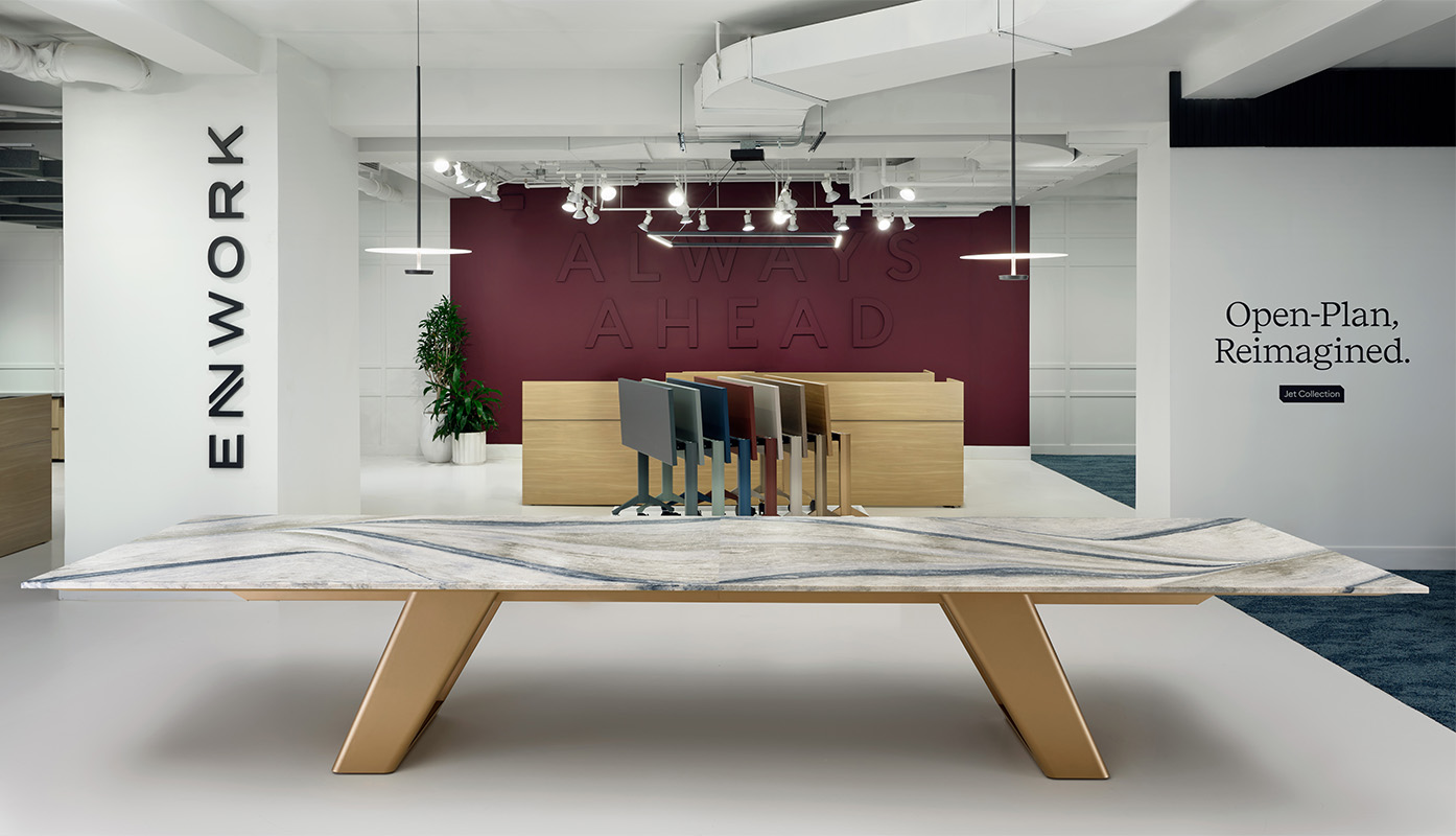 Expanse table in the showroom. 