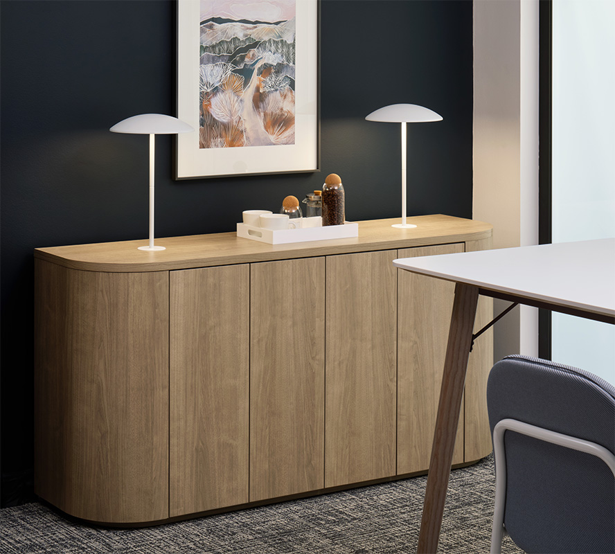 Luna credenza with accent lights. 