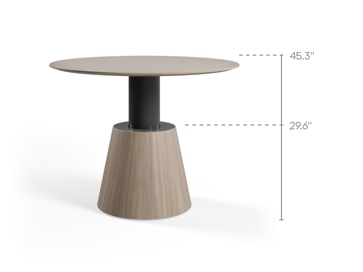 Foundation height-adjustable tapered drum height range detail.