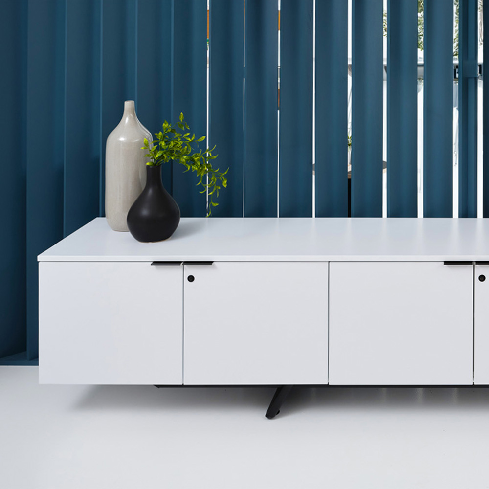 Expanse Credenza against acoustic wall