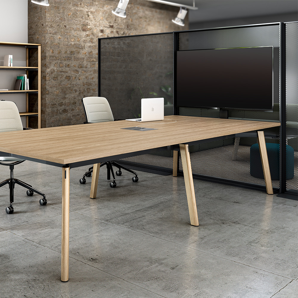 Universal Monitor Mast with Ligouri Conference table in conference room