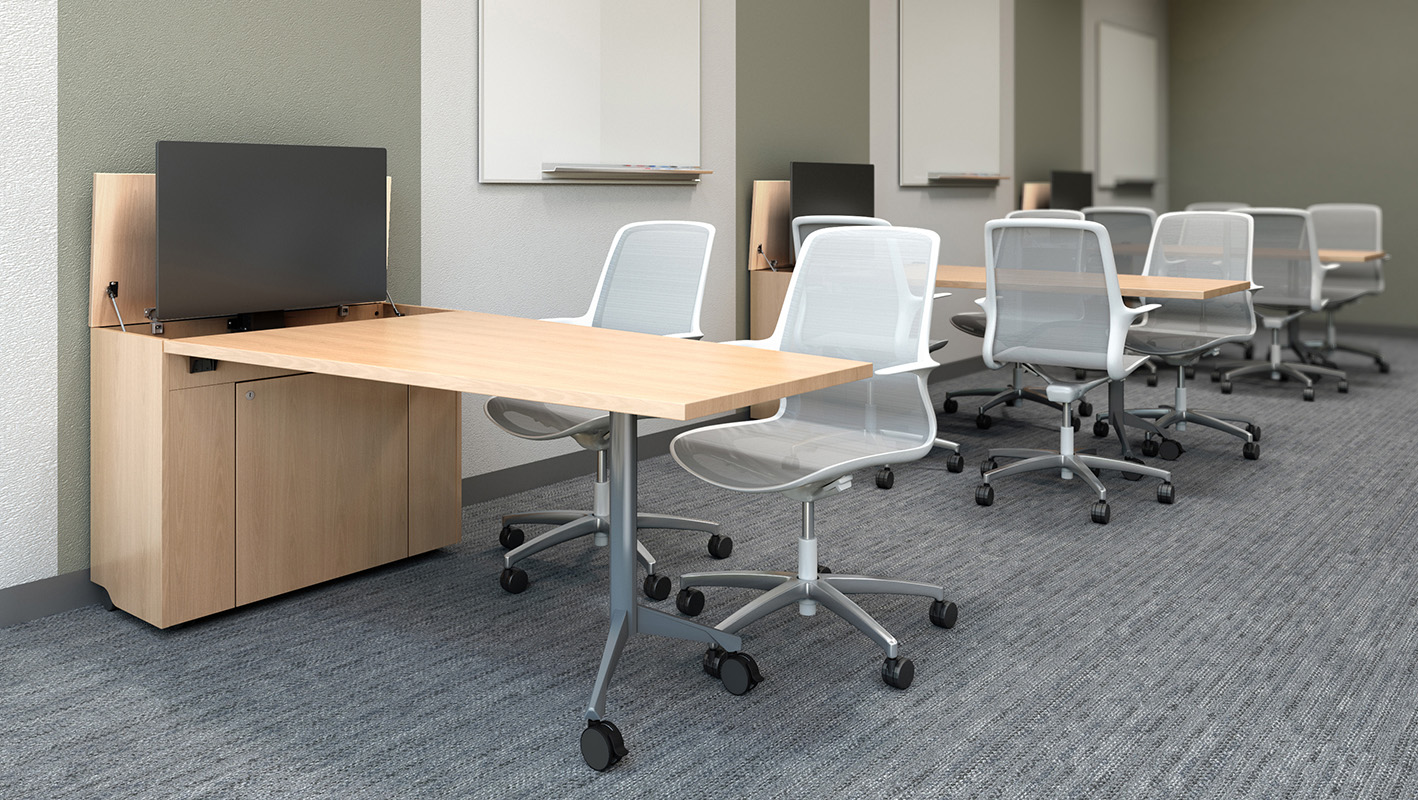 Zori Media Center tables in TEAL classroom configuration
