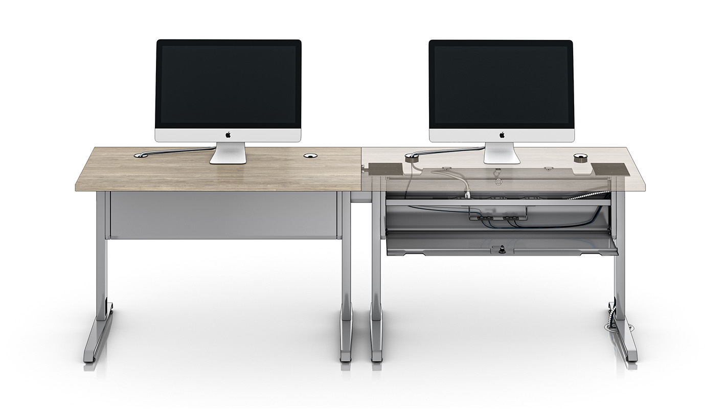 Impression table with powerlex. 