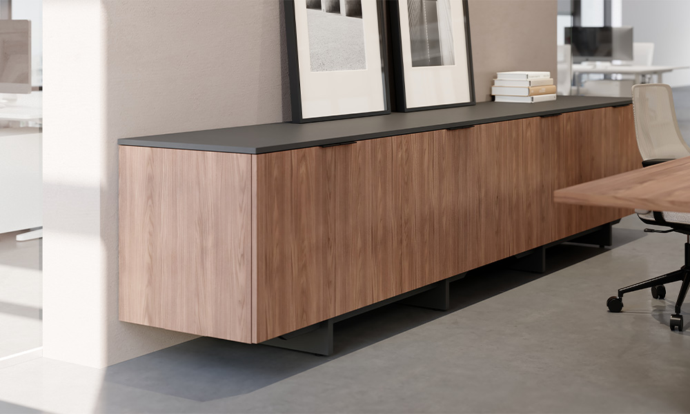 Foundation EX credenza in  a conference room. 