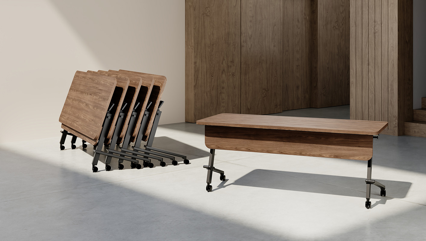Quantum tables nested in a row. 