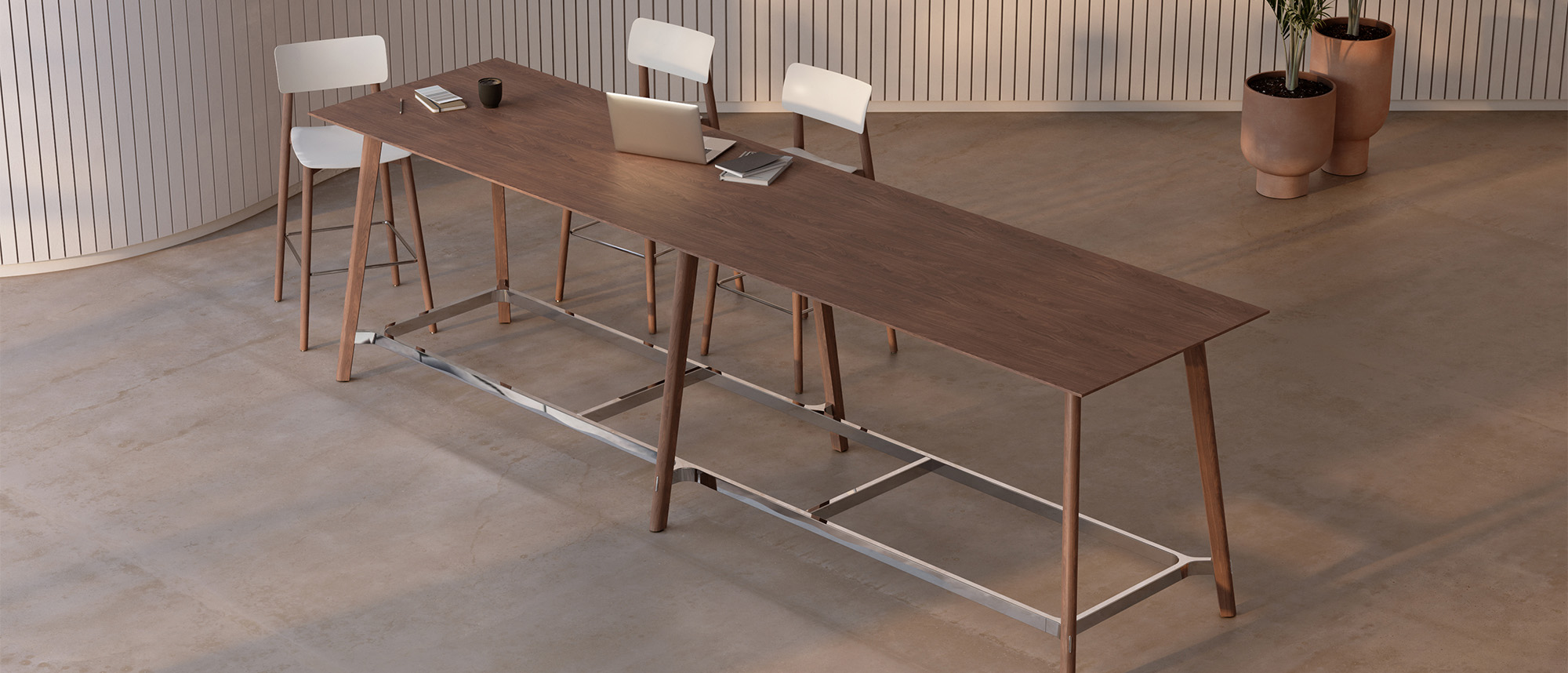 Ligouri conference table from a top down view.