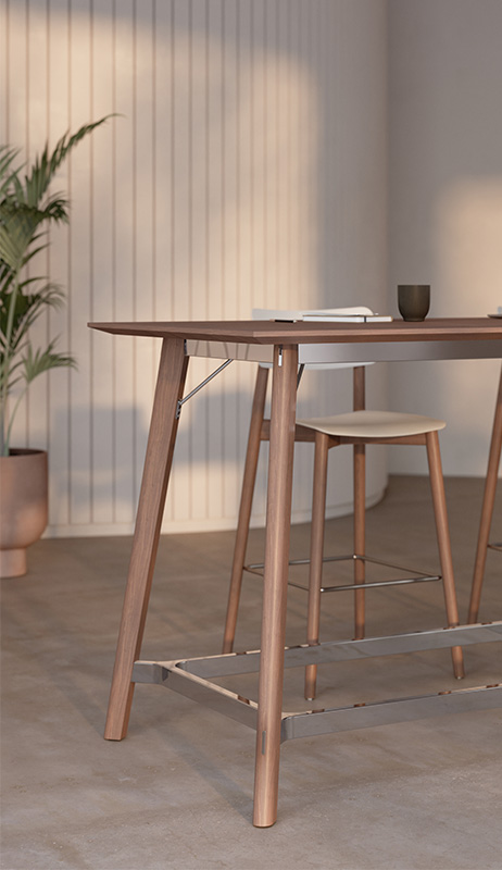 Ligouri frameless conference table with footer bar