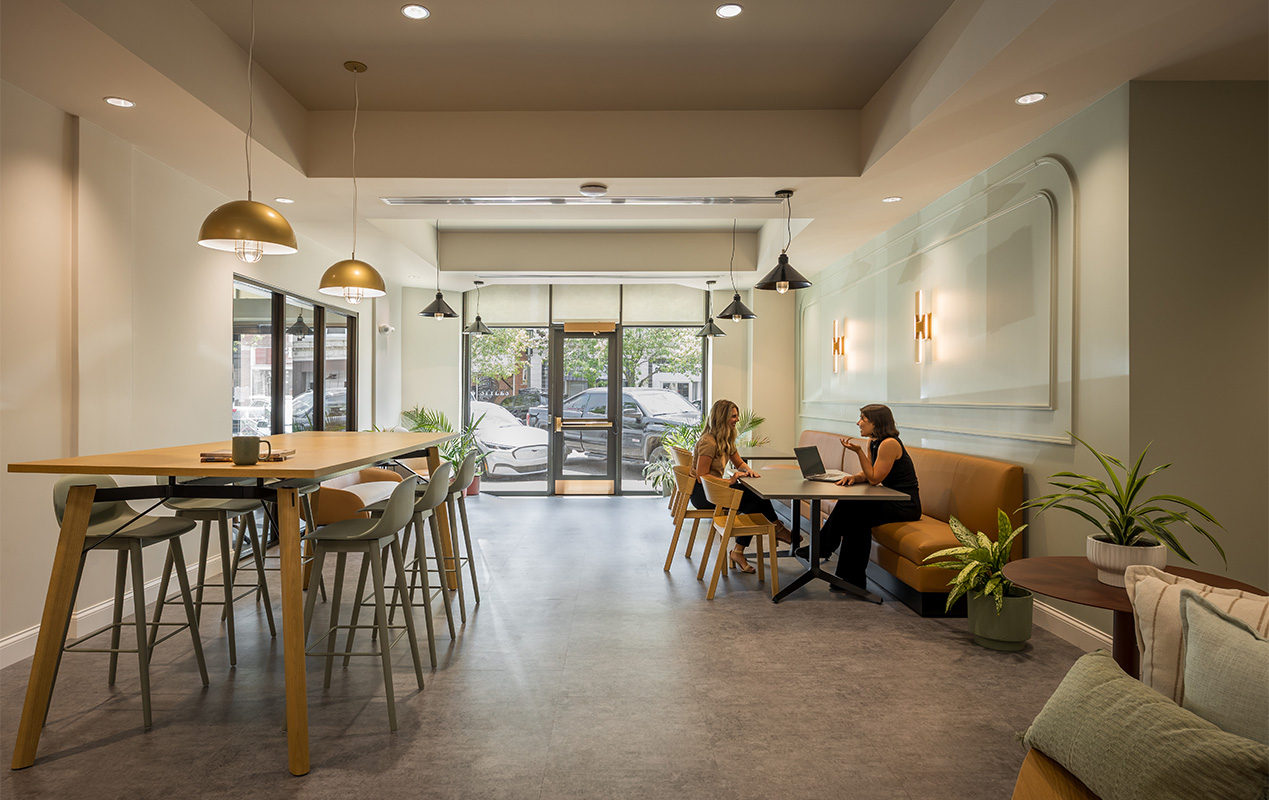 Ligouri table in an open office space. 