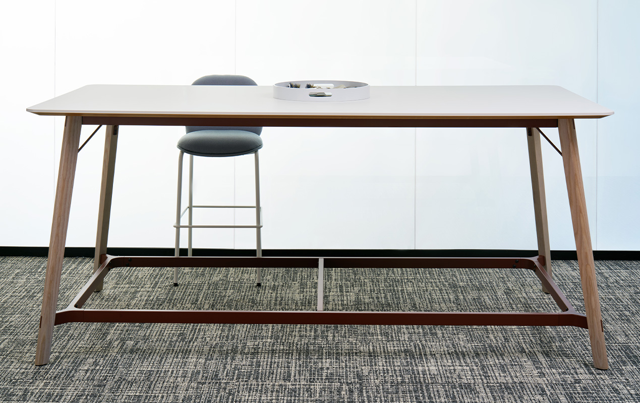 Ligouri touchdown table with a footer bar. 