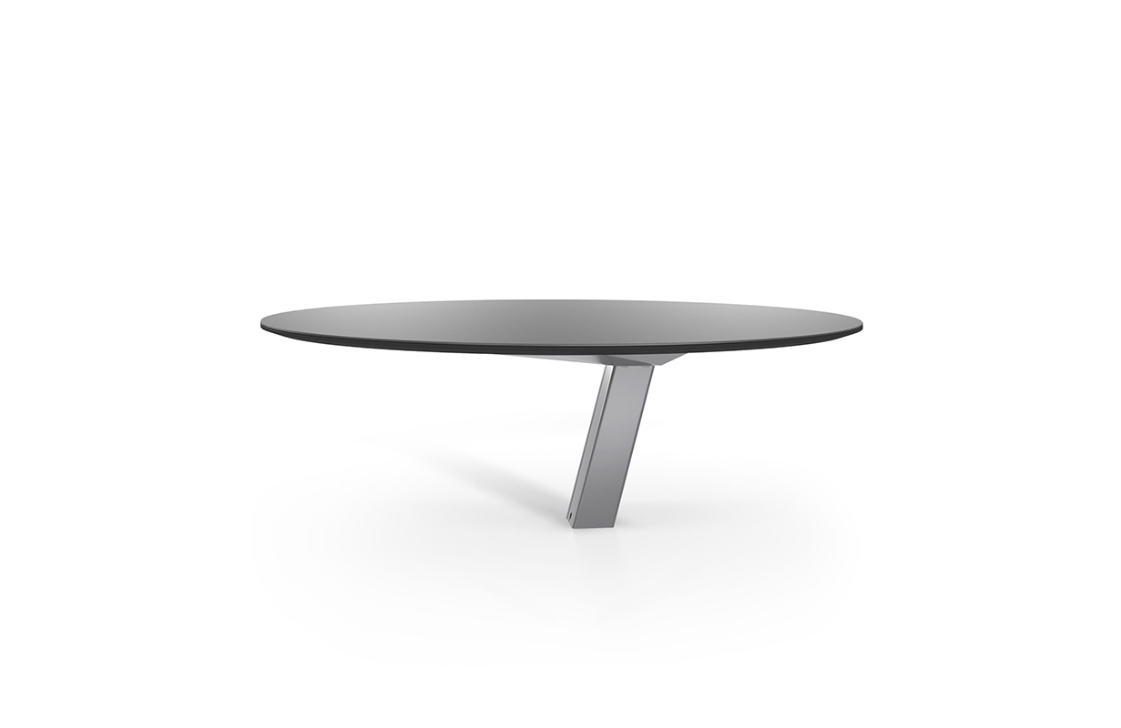 Equilibrium round table on white background. 