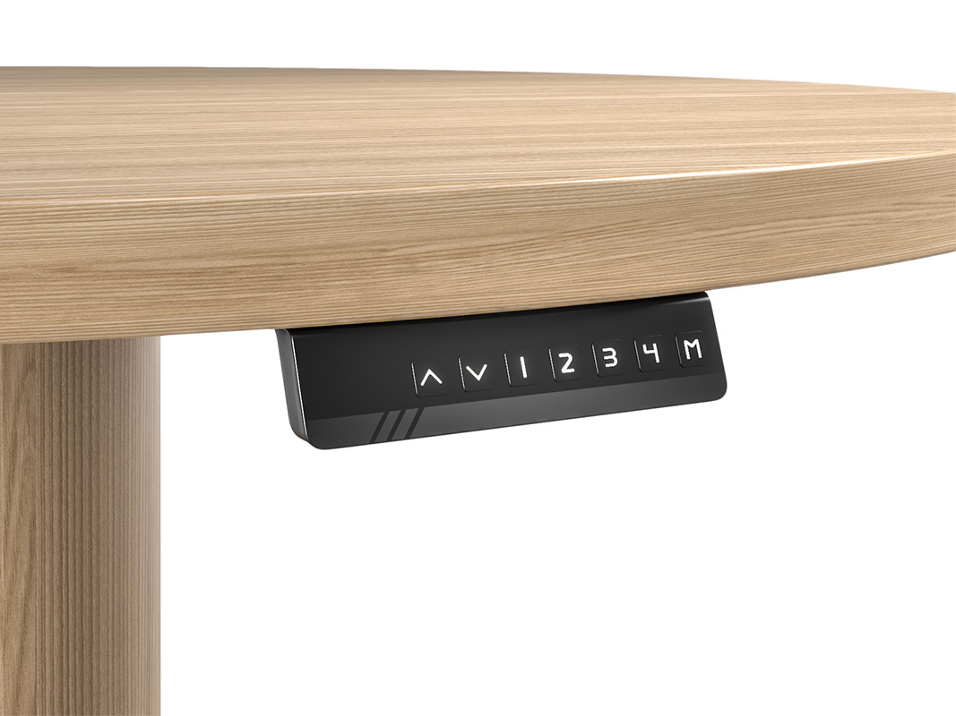 Handset detail for Foundation Tapered Drum table. 