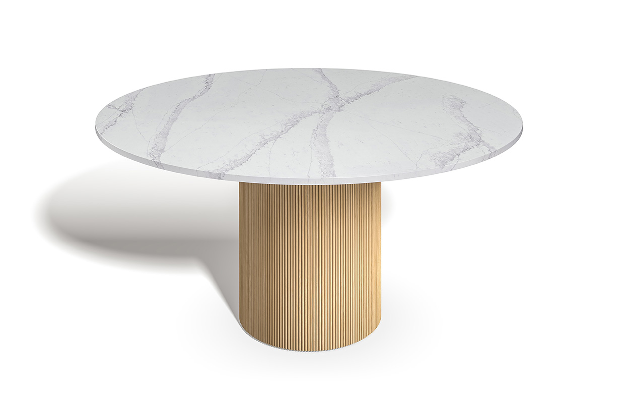 Foundation table on white background. 