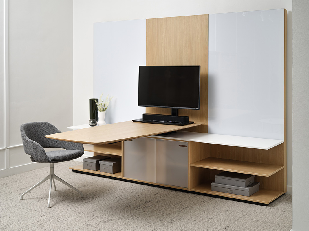 Cayman private office setup in a showroom. 