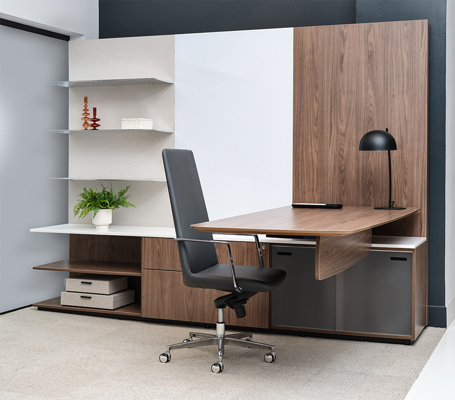 Cayman private office setup in a showroom. 