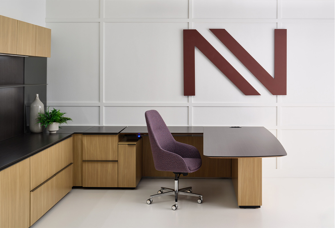 Large Affinity Private Office station against white wall