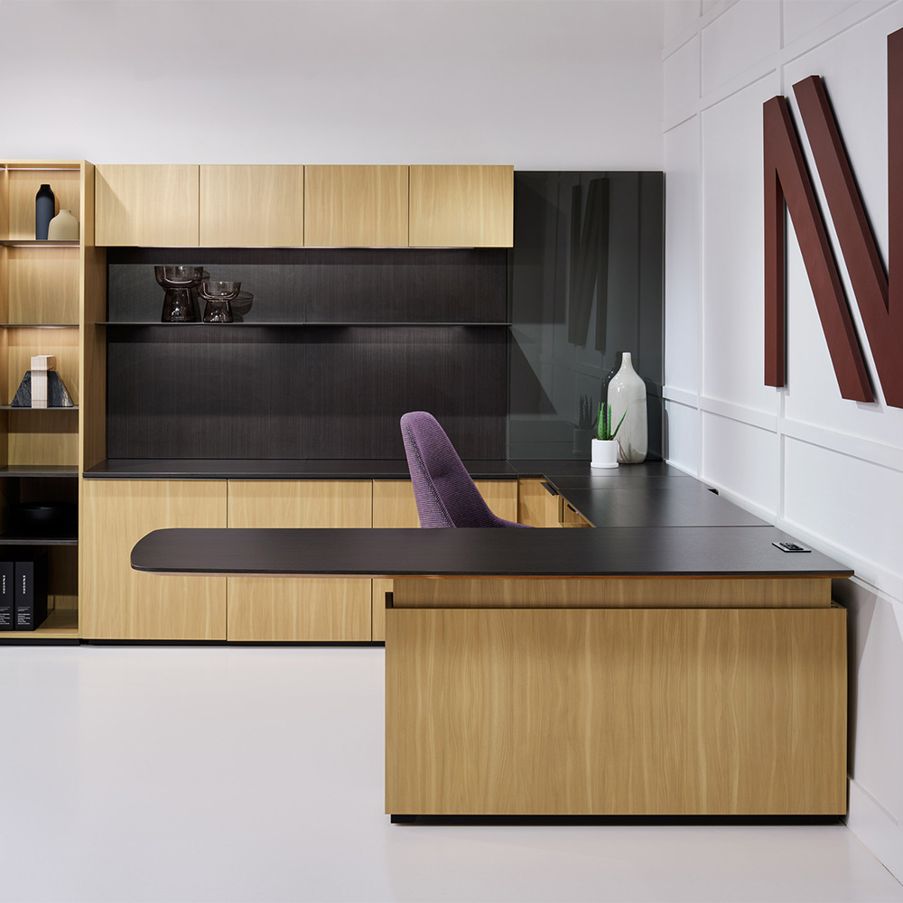 Affinity Private Office with Cantilever desk against wall