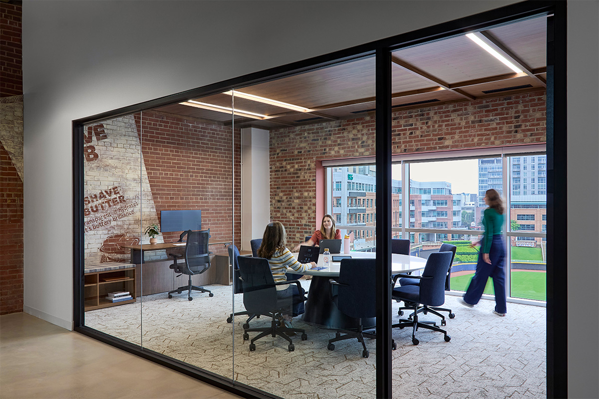 Foundation tapered drum table in a conference room. 
