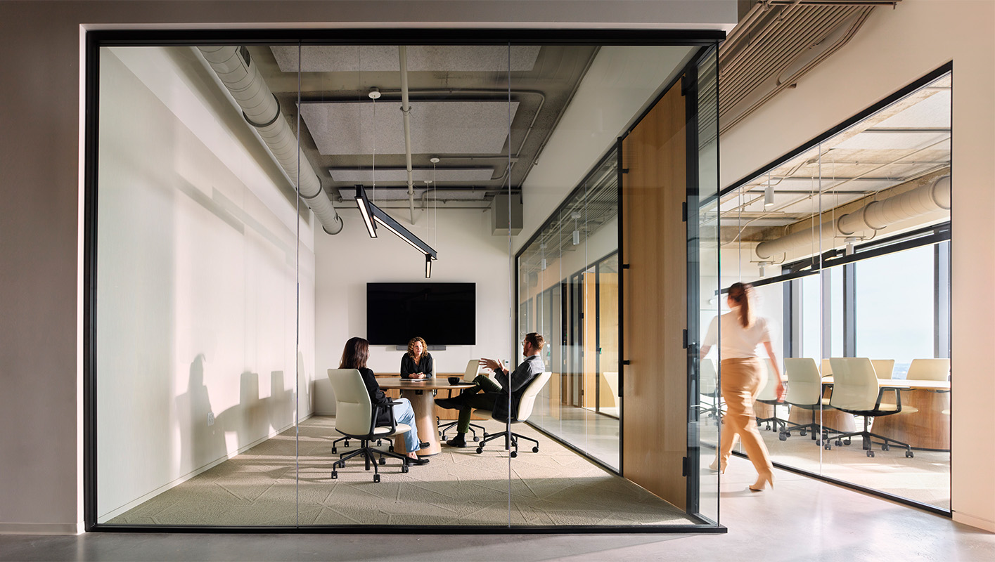 Foundation tapered drum in a conference room. 