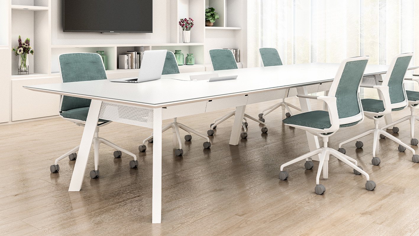 Alkalign table in a conference room. 