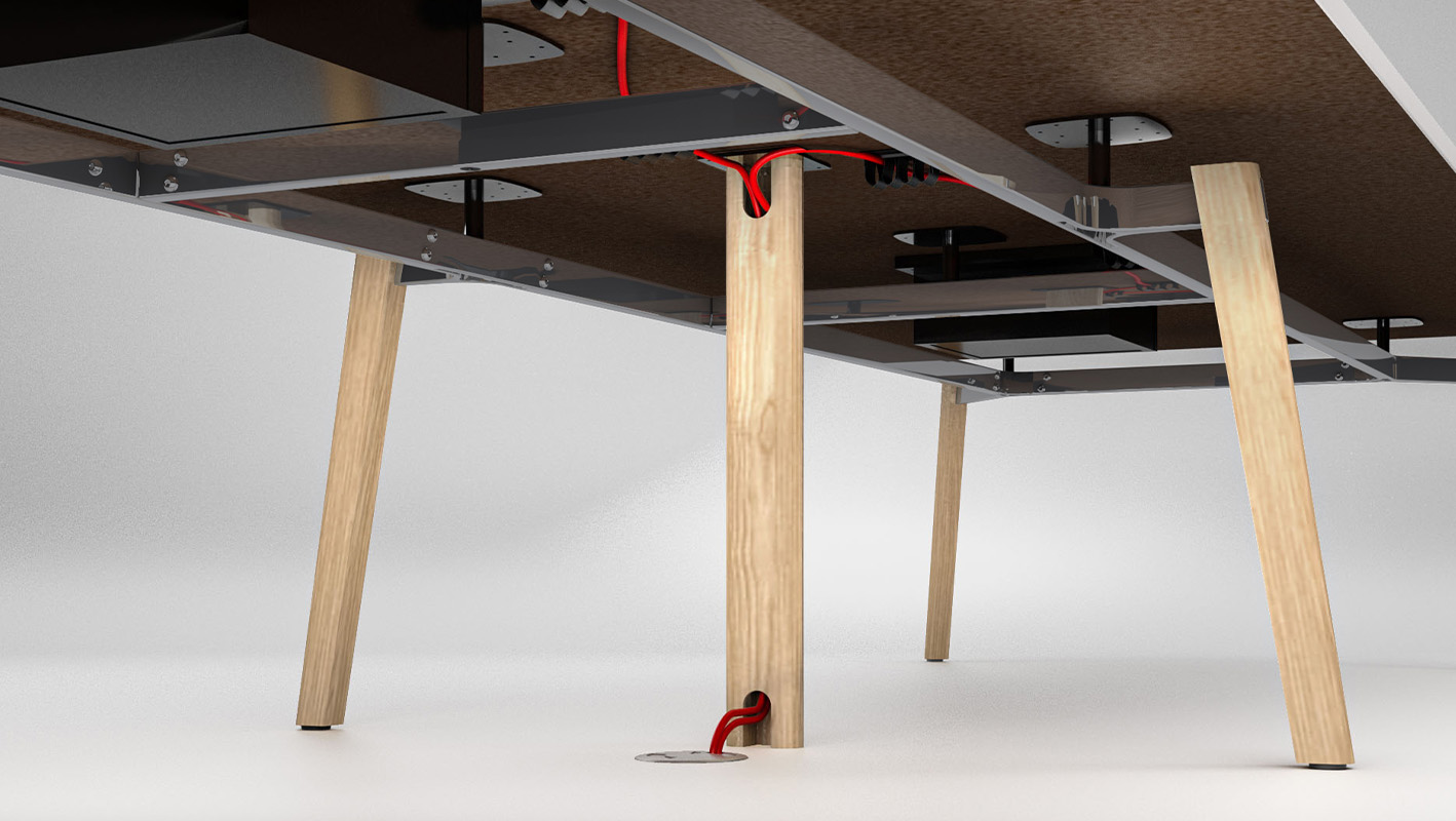Ligouri leg detail with power routing. 