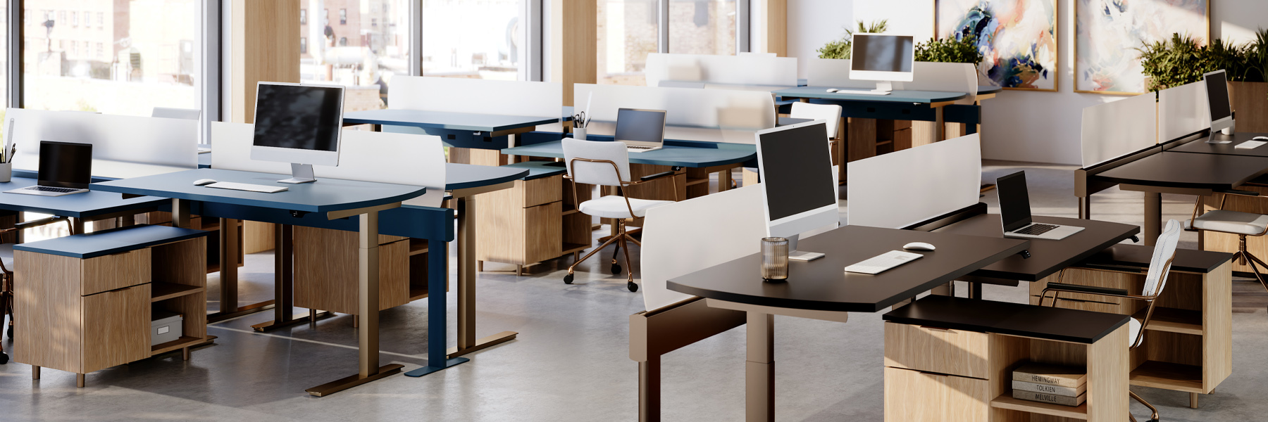 Jet open-plan office scene.