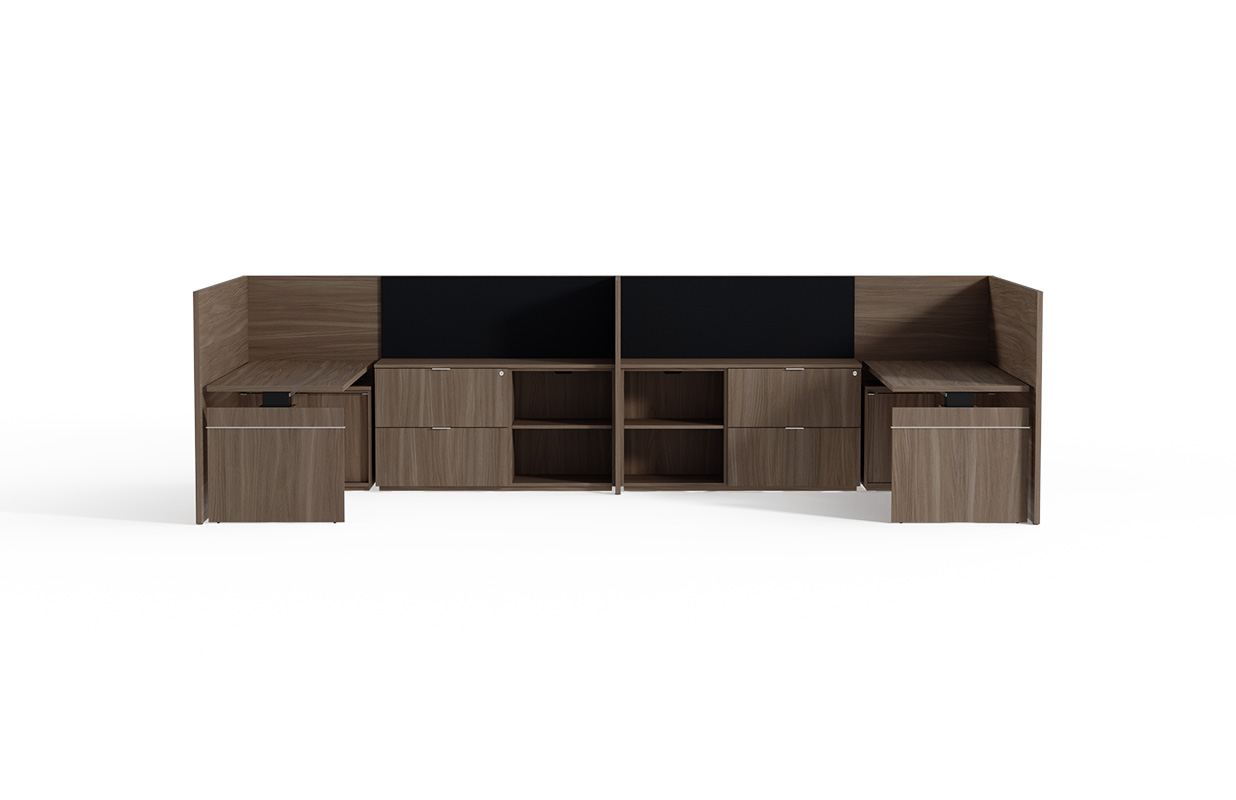 Affinity open plan 2 pack on white background. 