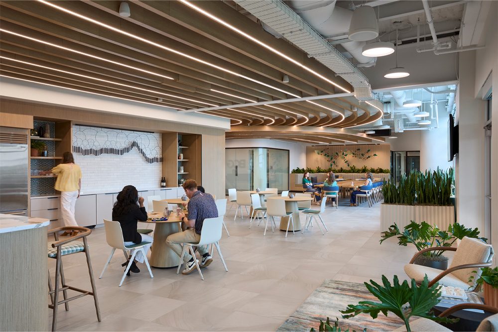 Foundation Tapered Drum tables in community space.