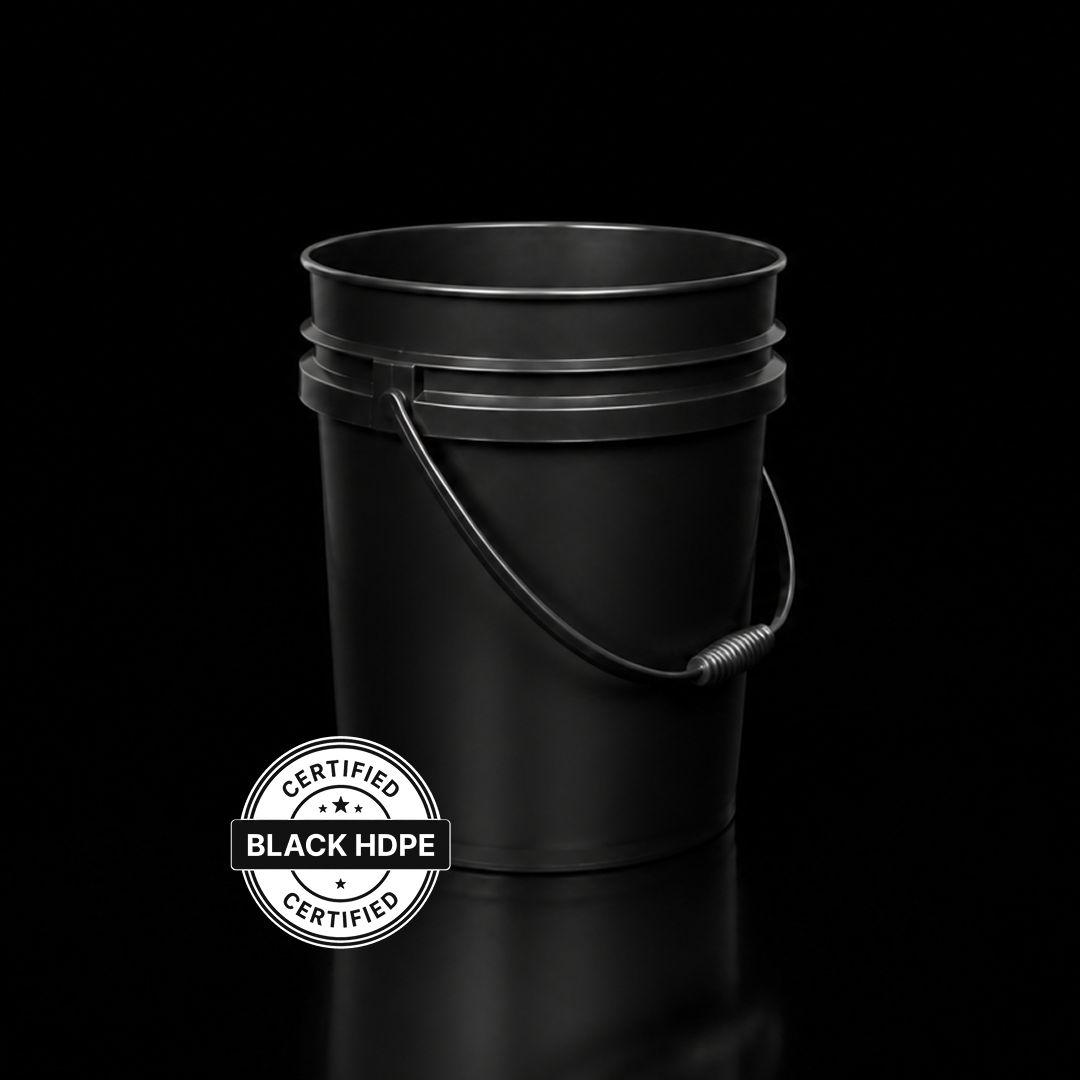 5 gallon black HDPE pail