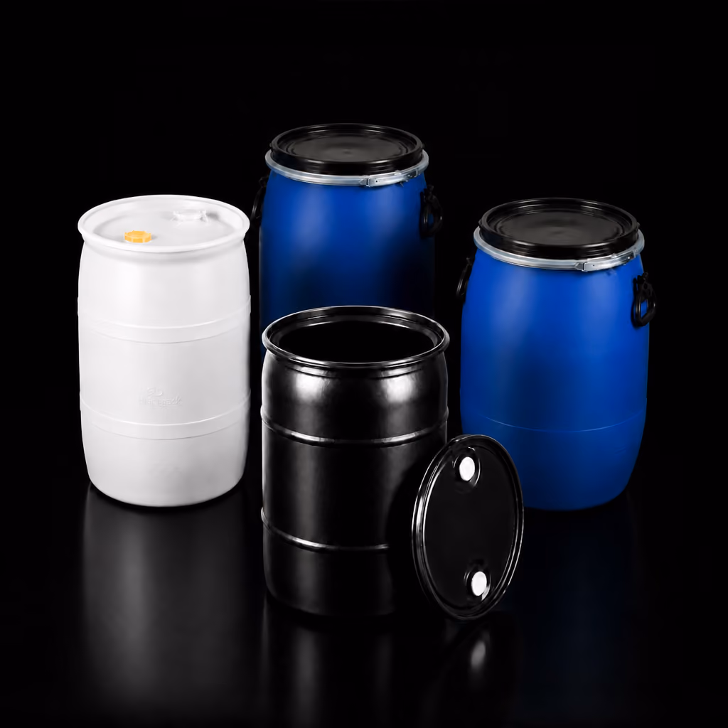 55 gallon HDPE plastic drum