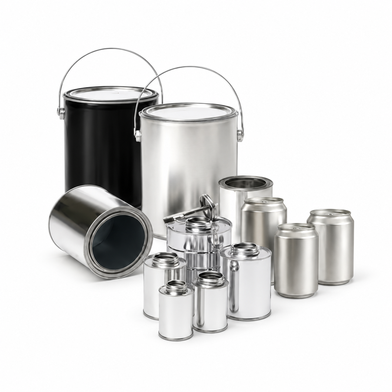 Metal packaging including cans, tins and pails