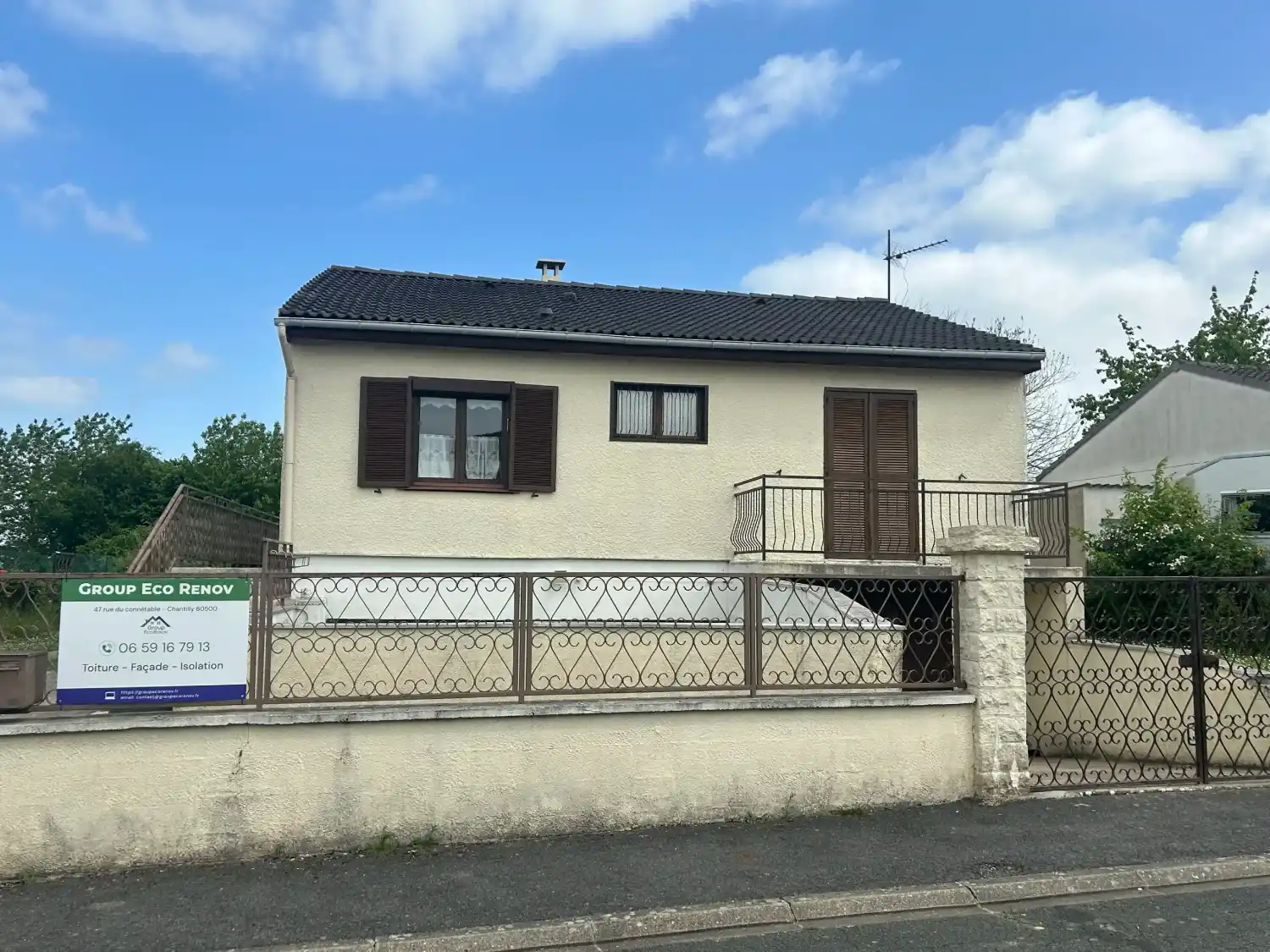 ravalement façade avant crépis