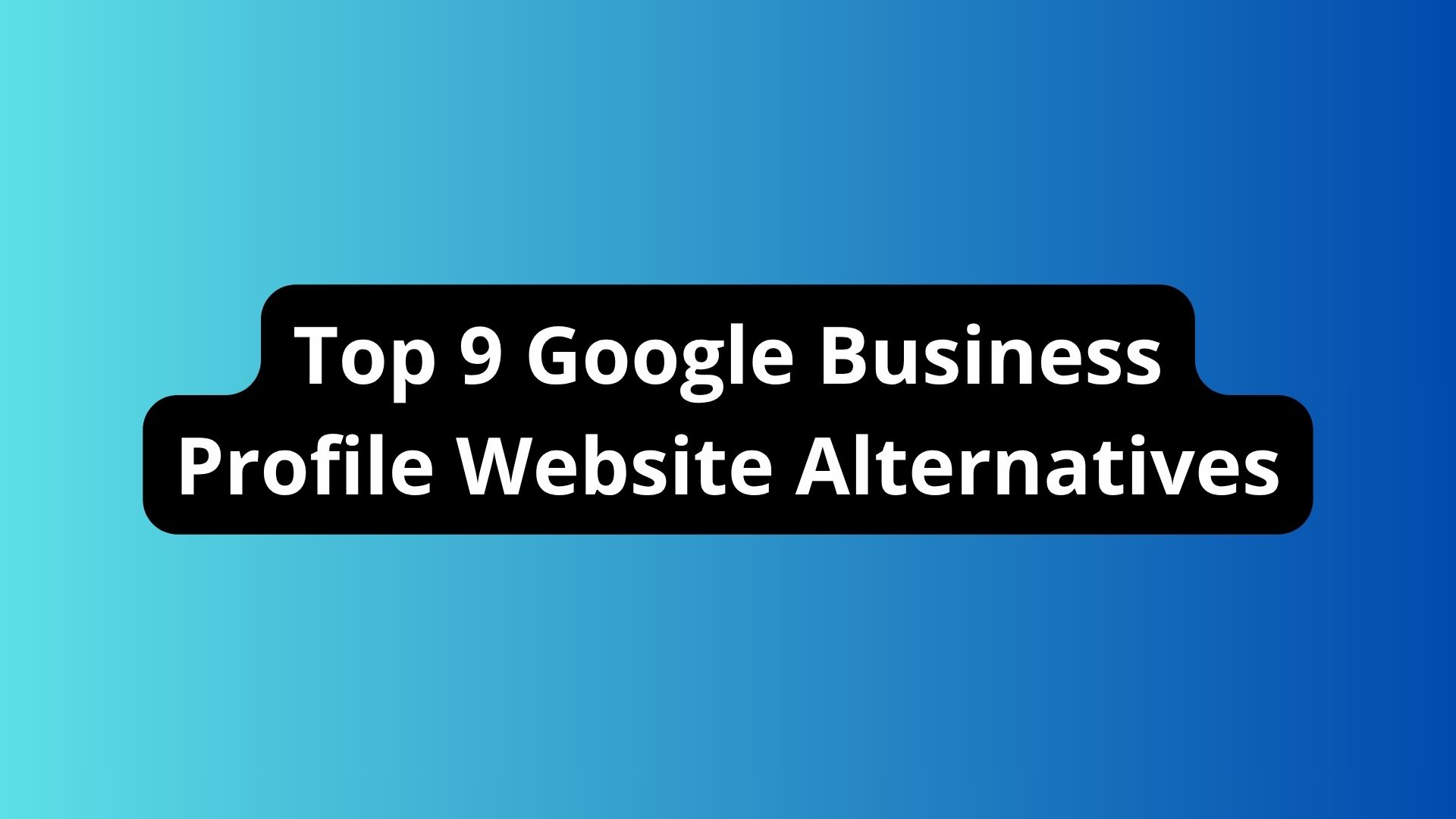 Top 9 Google Business Profile Website Alternatives