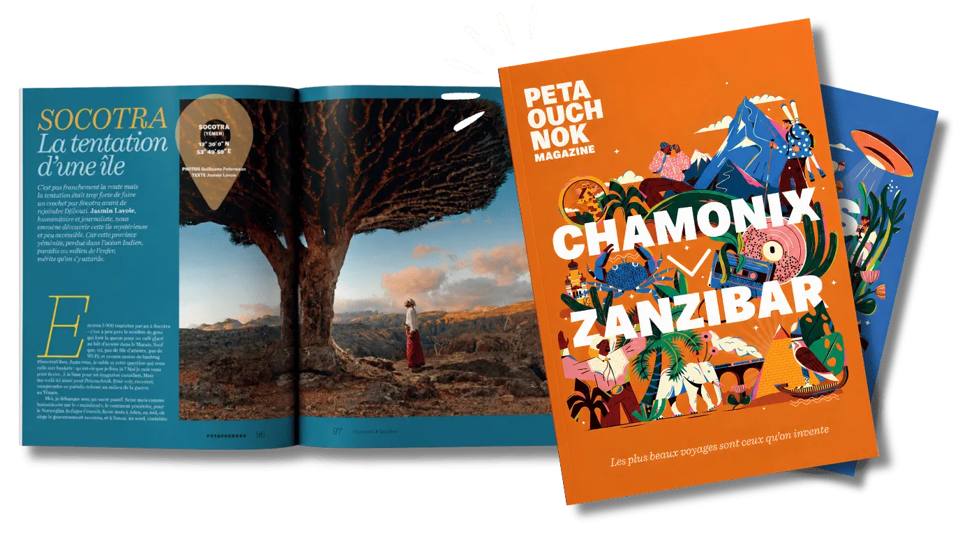 Pages de magazine avec illustrations colorées sur Paris et Valparaiso, photographies de cyclistes et de jeunes filles avec des skateboards.