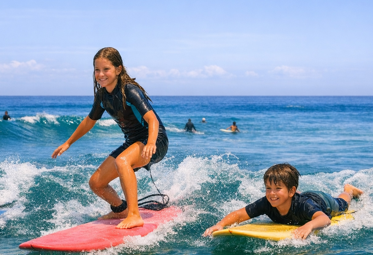 image of kids surfing