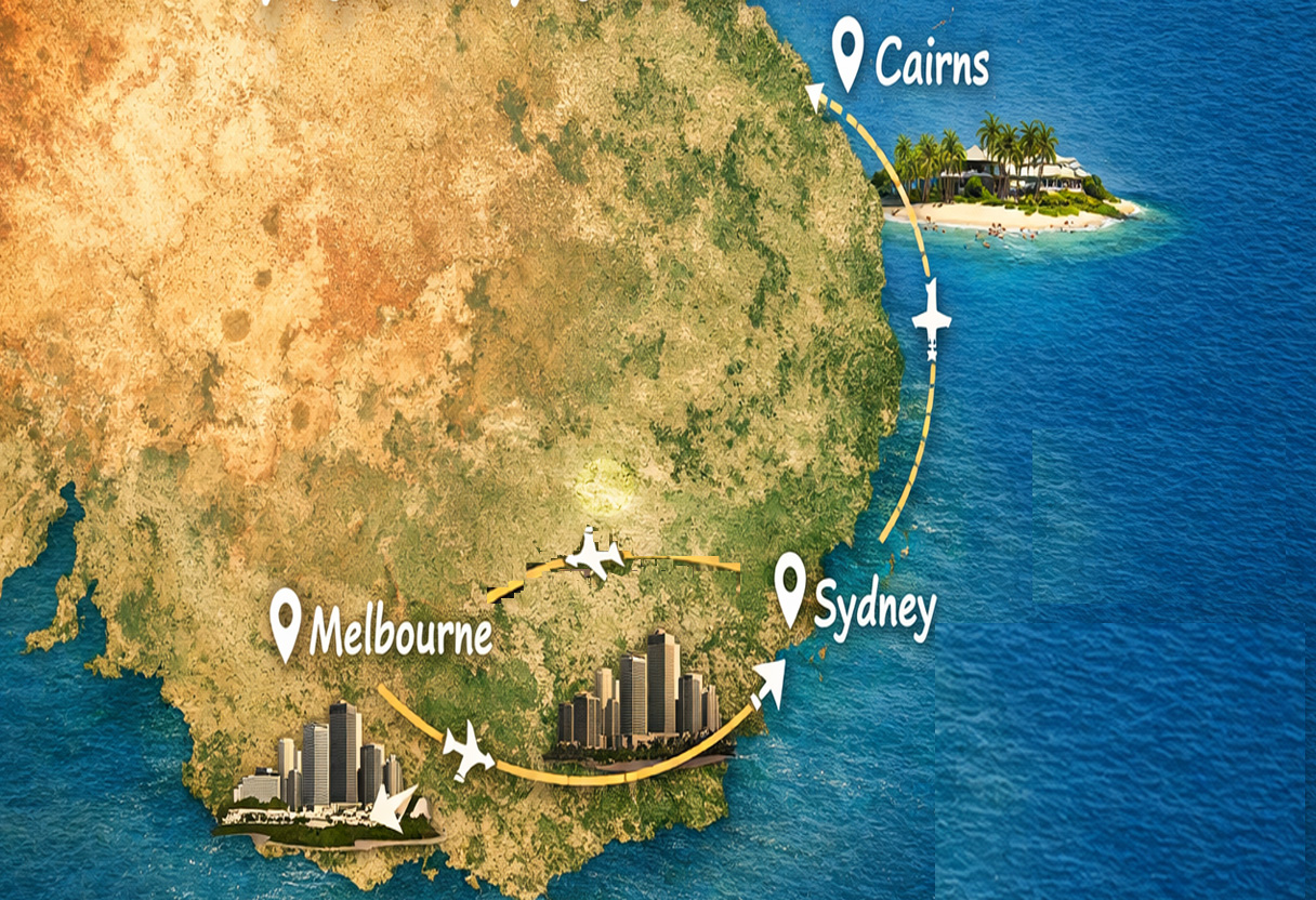 tour map of Aussie Adventure