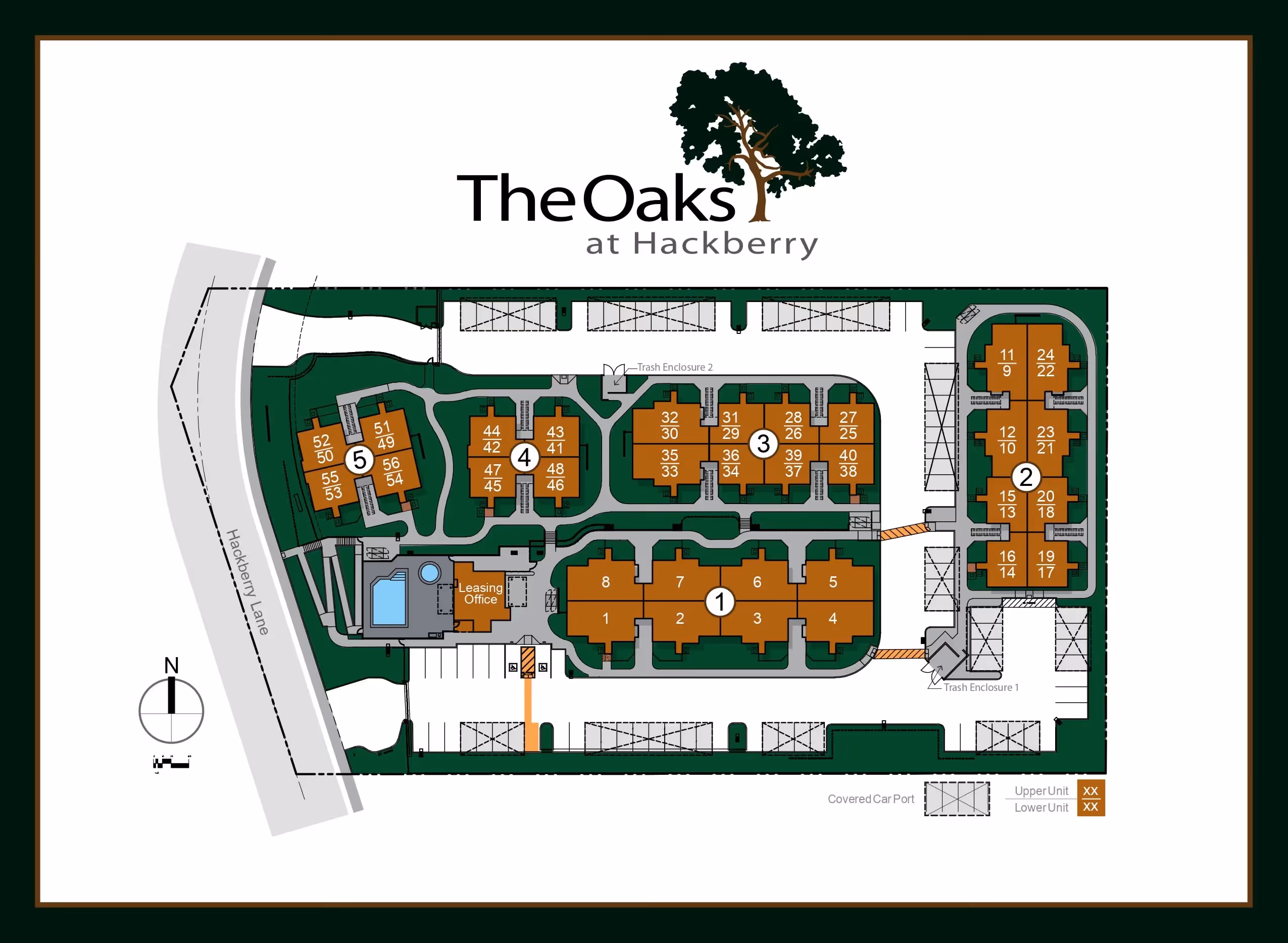 Oaks at Hackberry site map