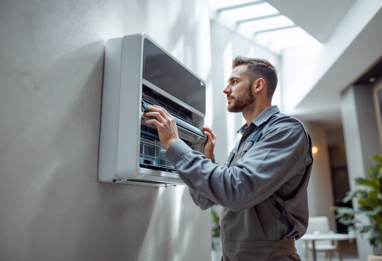 image of maintenance service team at work (for a property management company)
