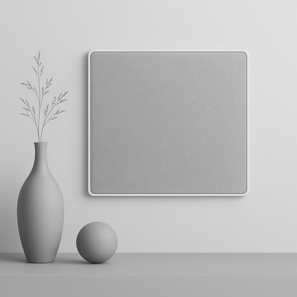 Soen Art Speaker panel speaker mounted on a wall in a minimalist home interior