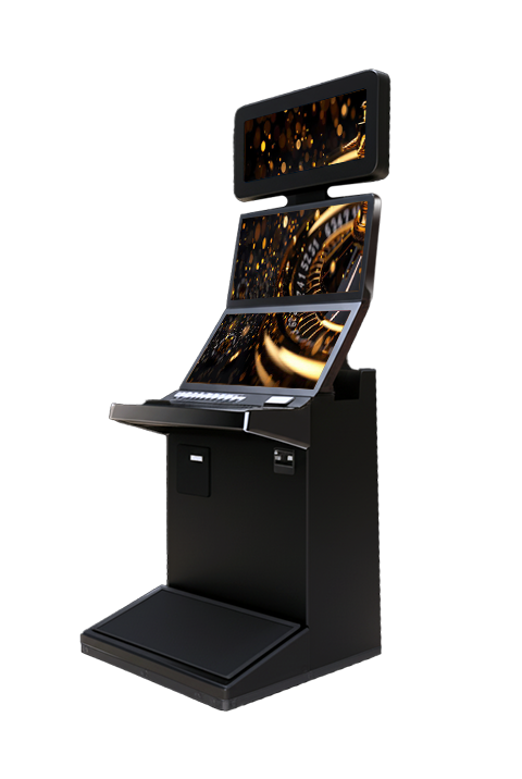 Casino gaming slot machine with three screens powered by Soen embedded audio solution